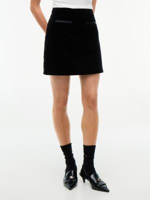 minigonna festive in velluto black da donne tommy hilfiger