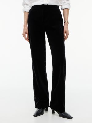 black slim bootcut velvet trousers for women tommy hilfiger