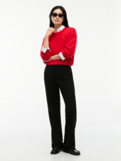 Gold-Tone Button Slim Bootcut Trousers — Black 2