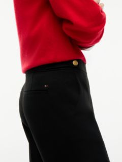 Gold-Tone Button Slim Bootcut Trousers — Black 3