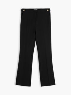 Gold-Tone Button Slim Bootcut Trousers — Black 5