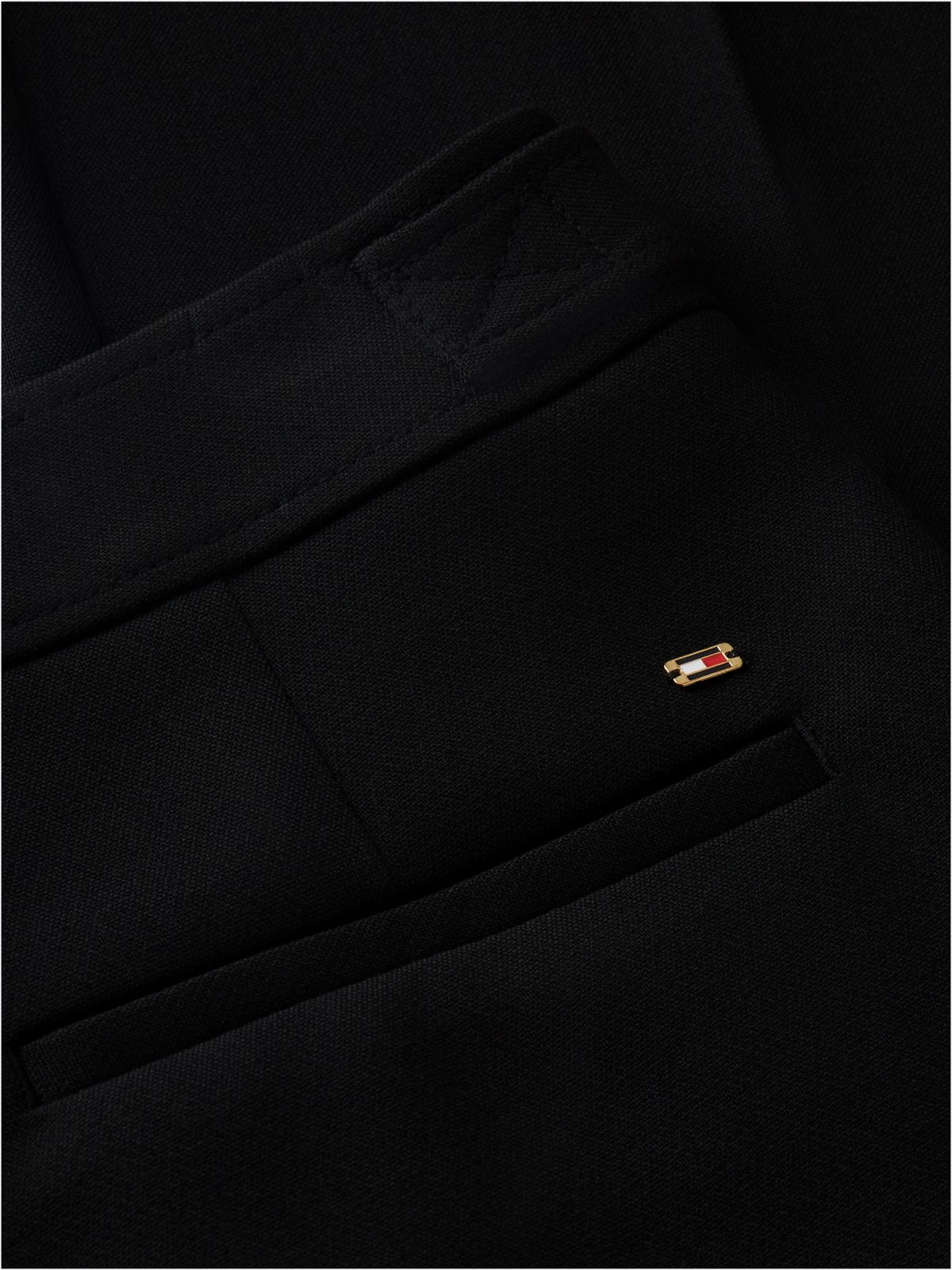 Gold-Tone Button Slim Bootcut Trousers — Black