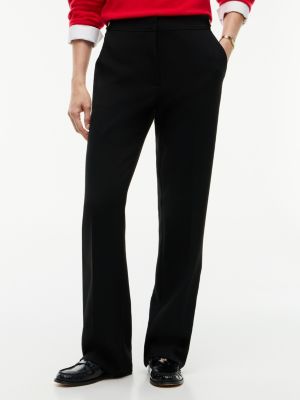 black gold-tone button slim bootcut trousers for women tommy hilfiger