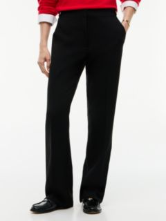 Gold-Tone Button Slim Bootcut Trousers — Black 1