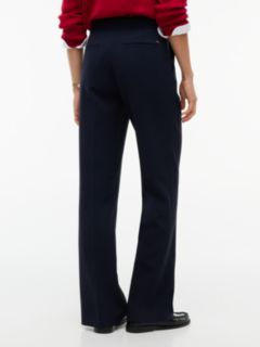 Gold-Tone Button Slim Bootcut Trousers — Blue 5