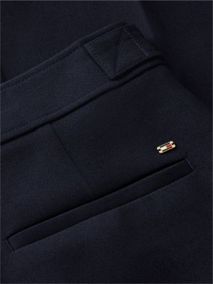 blue gold-tone button slim bootcut trousers for women tommy hilfiger