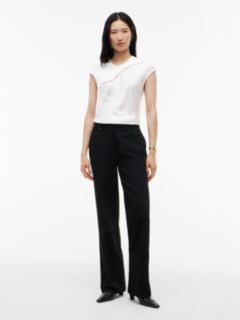 Twist Front Satin Cap Sleeve Top — White 2