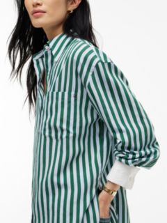 Relaxed Fit Stripe Double Cuff Shirt — Blue 3