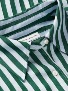 Relaxed Fit Stripe Double Cuff Shirt — Blue 6