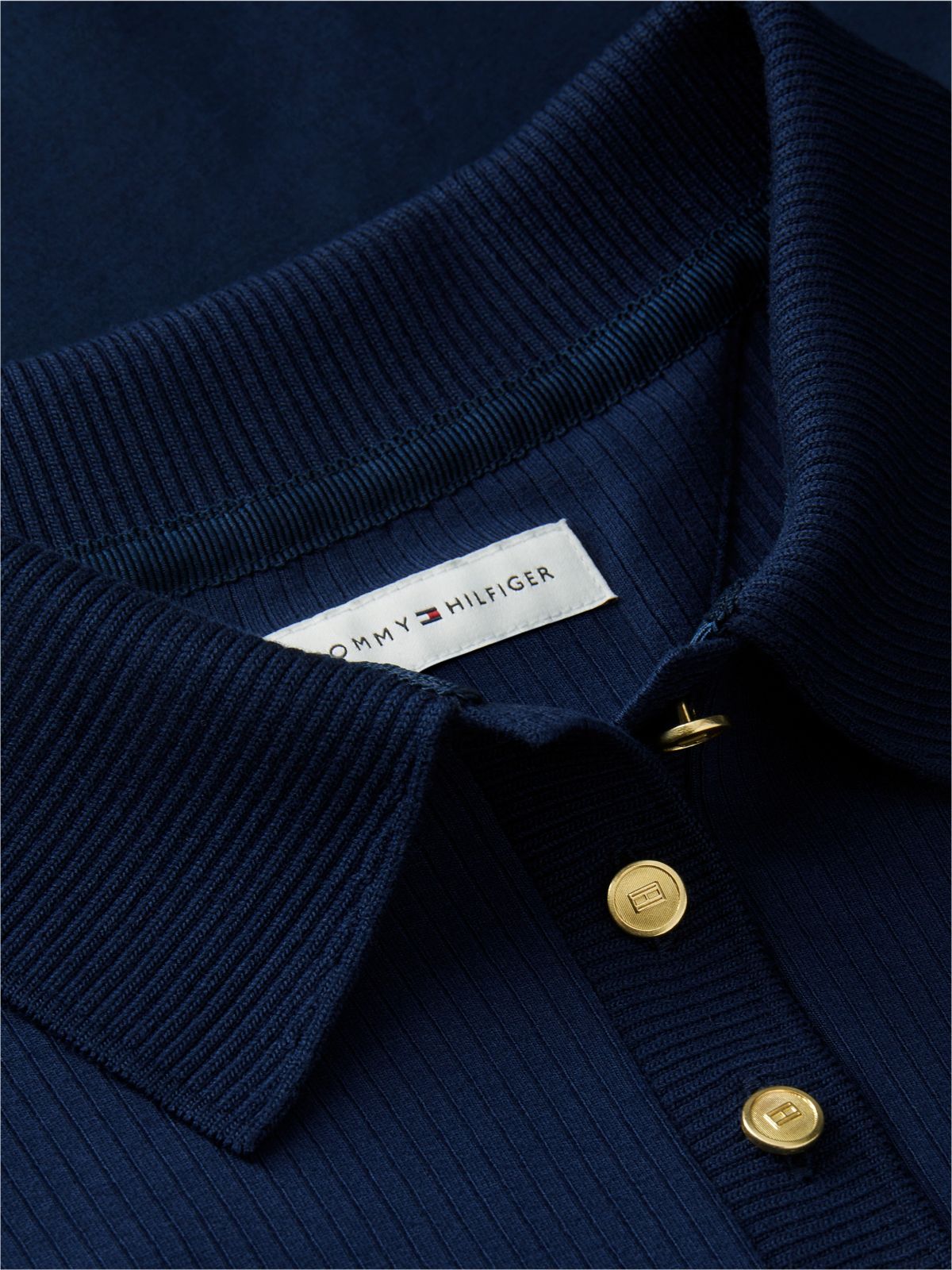 Midi Fit And Flare Polo Dress — Blue