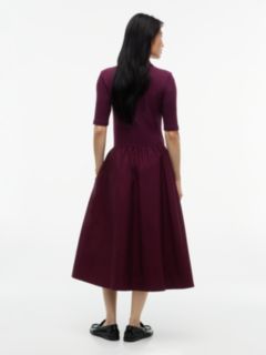 Midi Fit And Flare Polo Dress — Red 4