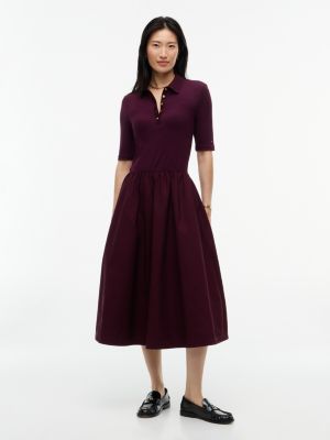 red midi fit and flare polo dress for women tommy hilfiger