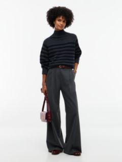 Cashmere Blend Relaxed Mock Neck Jumper — Black 2