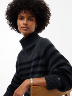 Cashmere Blend Relaxed Mock Neck Jumper — Black 3