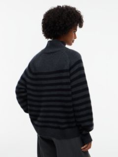 Cashmere Blend Relaxed Mock Neck Jumper — Black 4