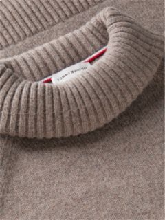Cashmere Blend Relaxed Mock Neck Jumper — Brown 6