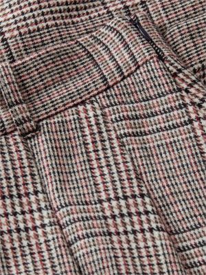 gonna in misto lana a quadri con pieghe rosso da donne tommy hilfiger