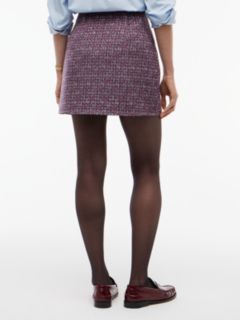 Gold-Tone Button Wool Blend Mini Skirt — Blue 4