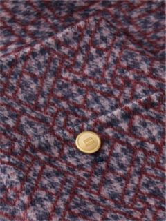 Gold-Tone Button Wool Blend Mini Skirt — Blue 6