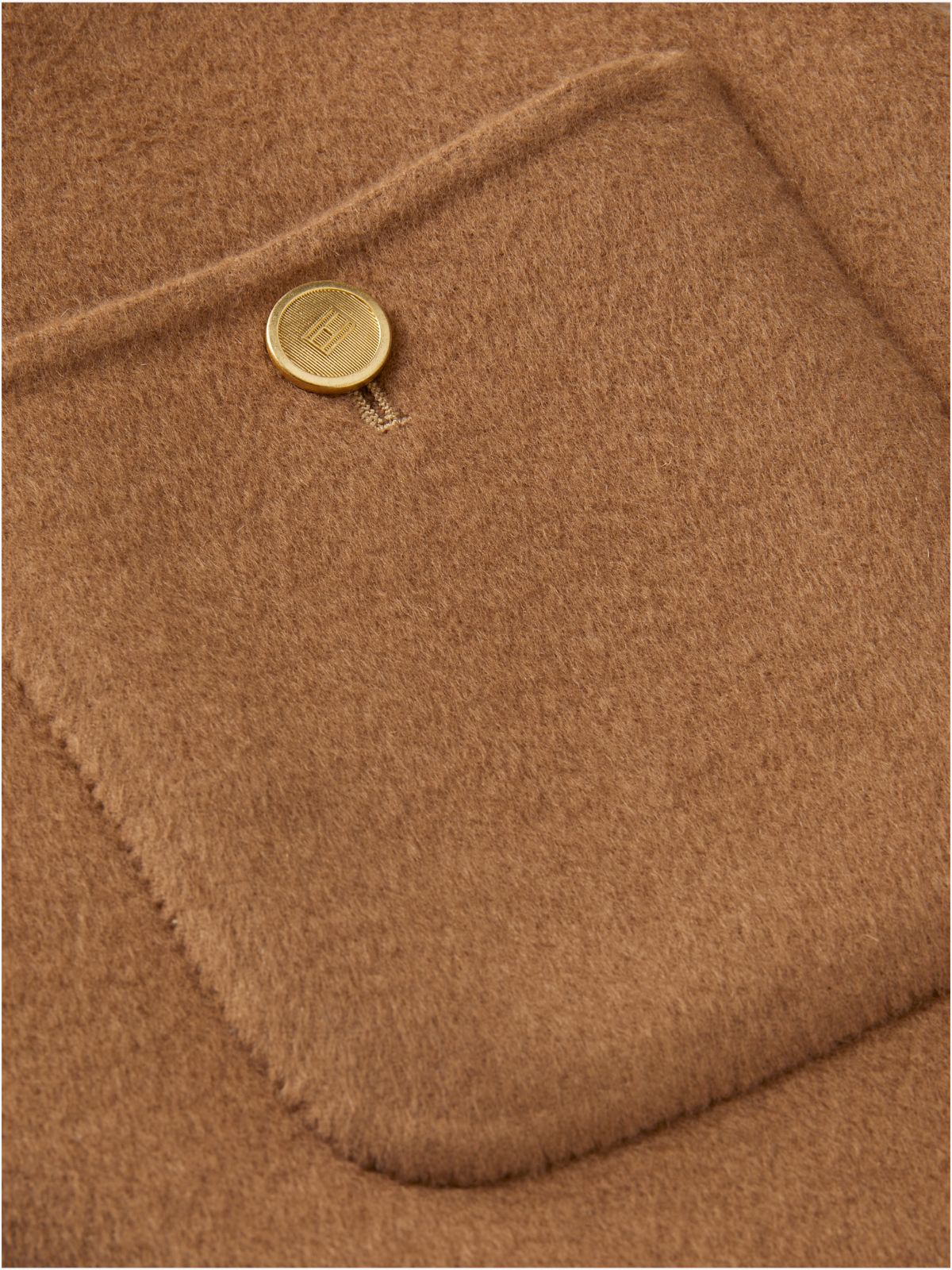 Gold-Tone Button Wool Blend Mini Skirt — Brown