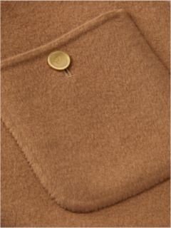 Gold-Tone Button Wool Blend Mini Skirt — Brown 6