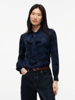 Regular Fit Tie Neck Jacquard Shirt — Blue 1