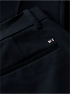 Slim Straight Gabardine Trousers — Black 6