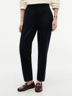 Slim Straight Gabardine Trousers — Black 1