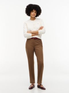 Slim Straight Gabardine Trousers — Khaki 2