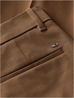 Slim Straight Gabardine Trousers — Khaki 6