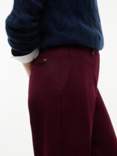 Slim Straight Gabardine Trousers — Red 3