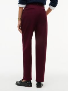 Slim Straight Gabardine Trousers — Red 4