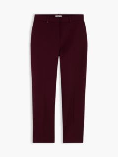 Slim Straight Gabardine Trousers — Red 5