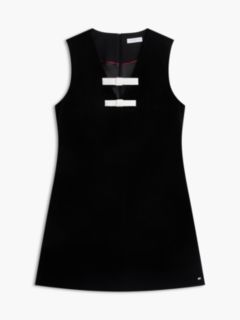 Festive Velvet Bow Sleeveless Mini Dress — Black 7