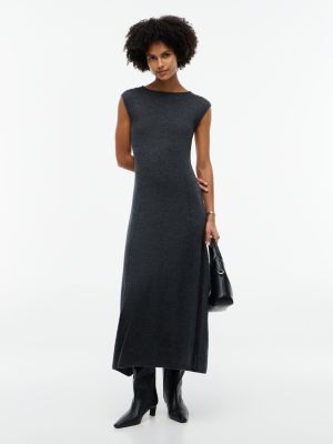 robe slim sans manches en pure laine grey pour femmes tommy hilfiger