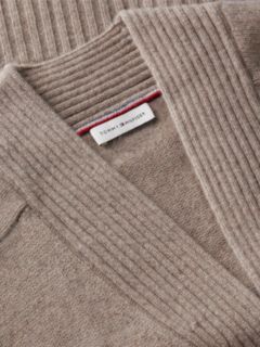 Cashmere Blend Relaxed V-Neck Cardigan — Beige 6