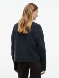 Cashmere Blend Relaxed V-Neck Cardigan — Grey 4