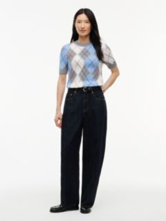 Argyle Short Sleeve Jumper — Grey 2