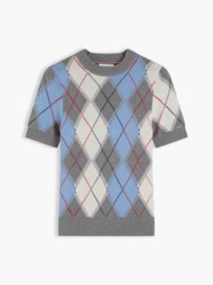 Argyle Short Sleeve Jumper — Grey 5