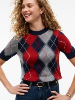Argyle Short Sleeve Jumper — Blue 3