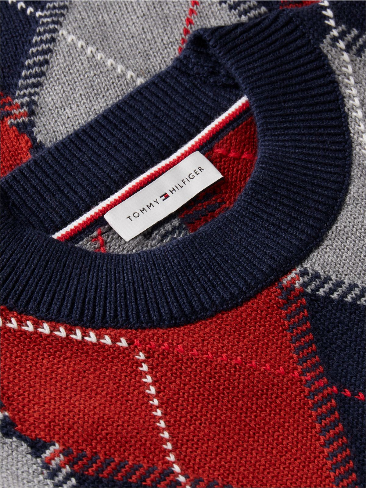 Argyle Short Sleeve Jumper — Blue