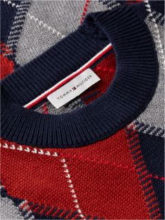 Argyle Short Sleeve Jumper — Blue 6