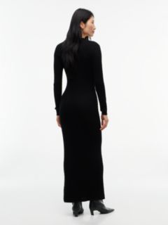 Pure Wool Cable Knit Jumper Dress — Black 4