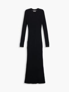 Pure Wool Cable Knit Jumper Dress — Black 5
