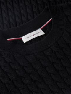 Pure Wool Cable Knit Jumper Dress — Black 6
