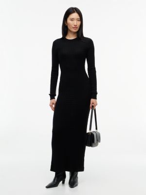 robe pull en maille torsadée pure laine black pour femmes tommy hilfiger