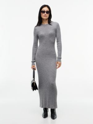 robe pull en maille torsadée pure laine grey pour femmes tommy hilfiger