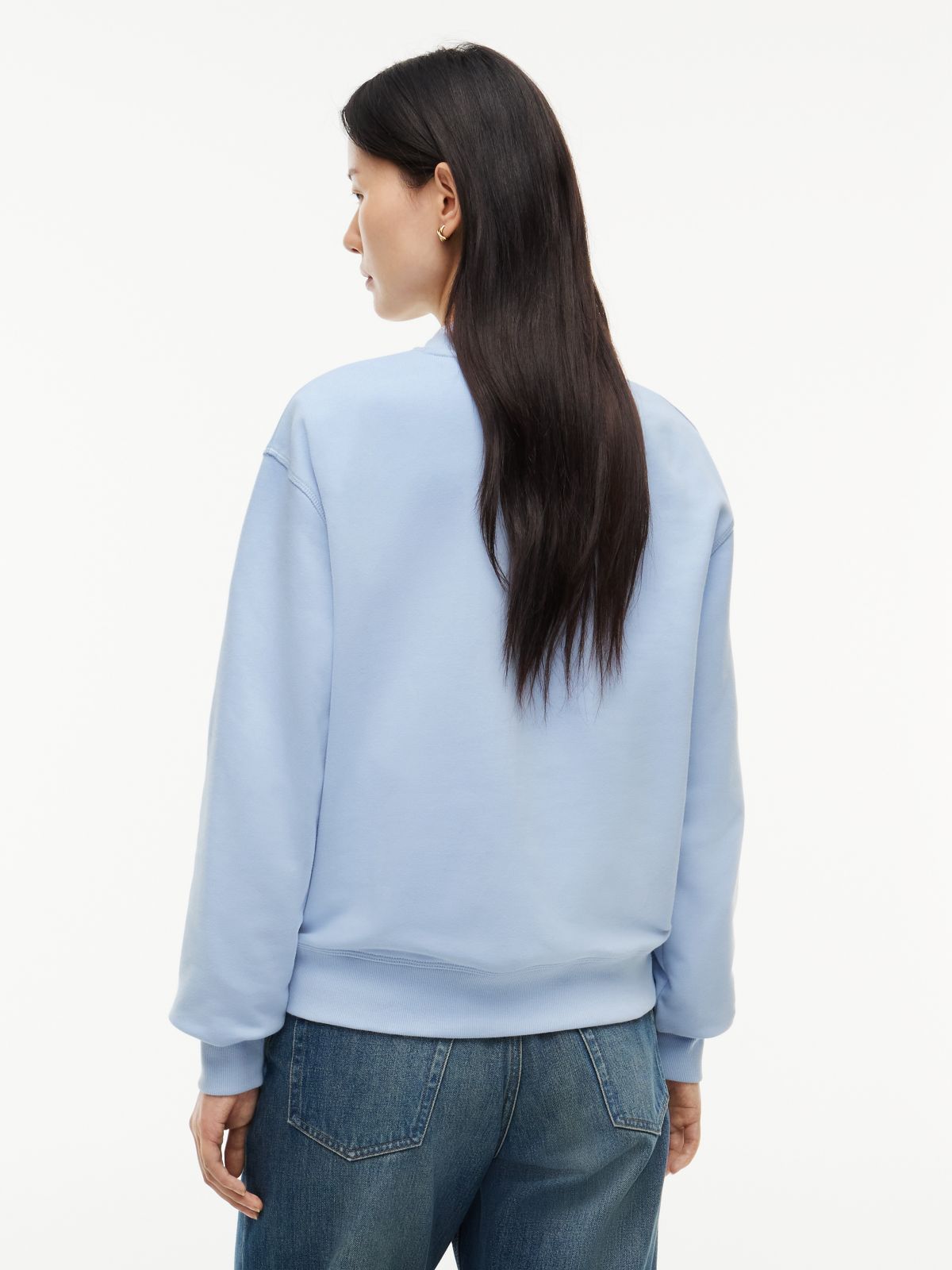 Tonal Logo Crew Neck Sweatshirt — Blue