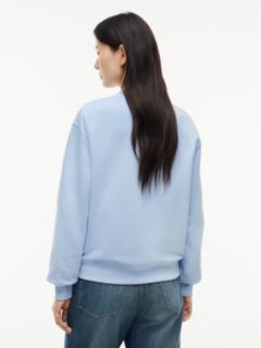 Tonal Logo Crew Neck Sweatshirt — Blue 4