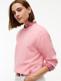 Tonal Logo Crew Neck Sweatshirt — Pink 3
